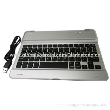 Aluminum ABS Keyboard Case for iPad Air, Built-in Rechargeable Lithium-ion Battery